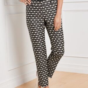 Talbots Hampshire ankle pants jacquard butterfly